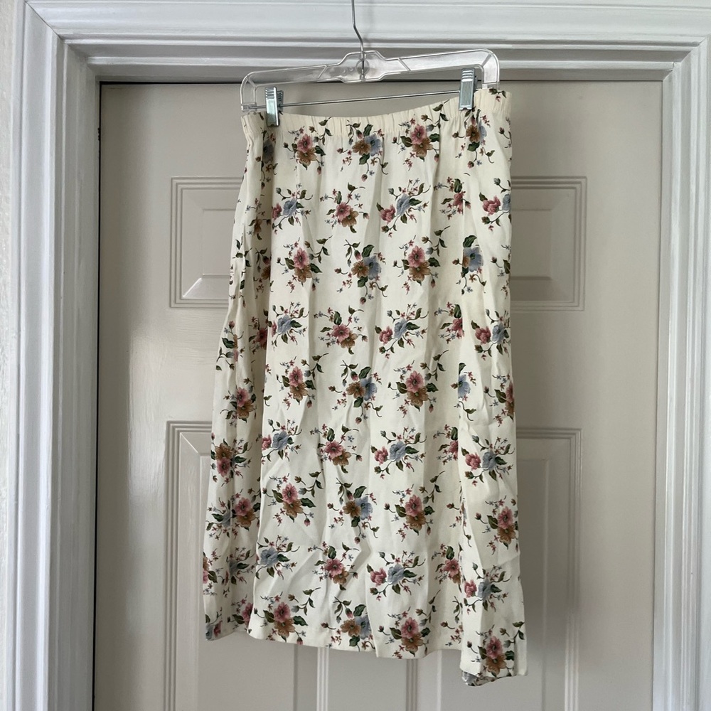 Vintage Floral Midi Skirt